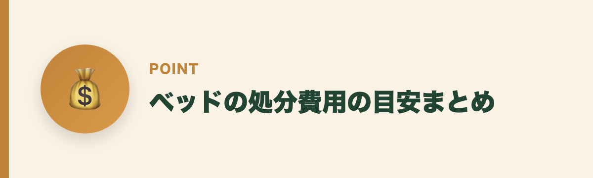 ベッドの処分費用の目安まとめ