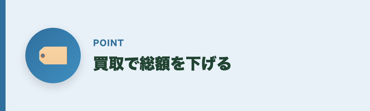 買取で総額を下げる