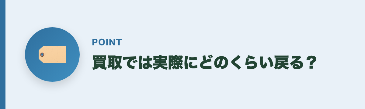 買取では実際にどのくらい戻る？