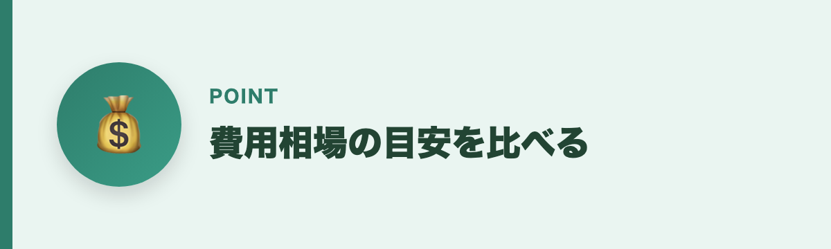 費用相場の目安を比べる