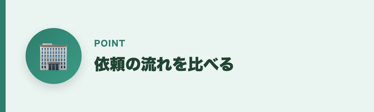 依頼の流れを比べる