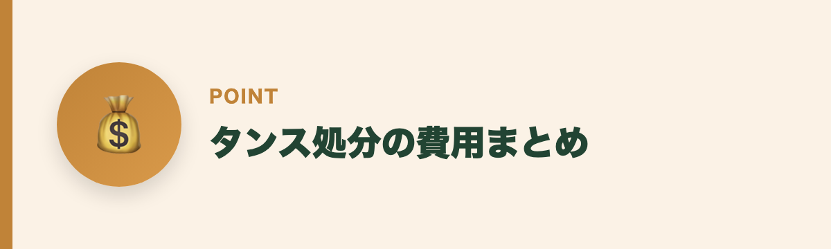 タンス処分の費用まとめ