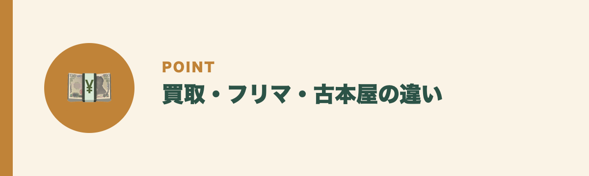 買取・フリマ・古本屋の違い