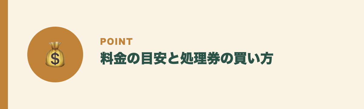 料金の目安と処理券の買い方