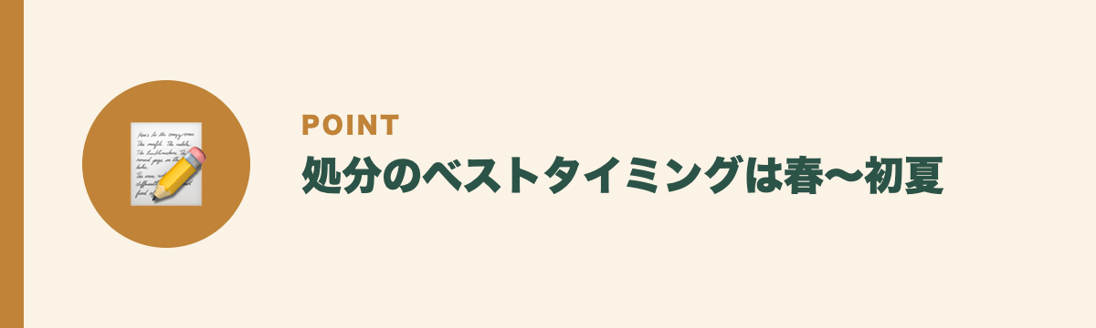 処分のベストタイミングは春〜初夏