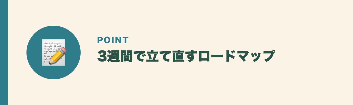 3週間で立て直すロードマップ